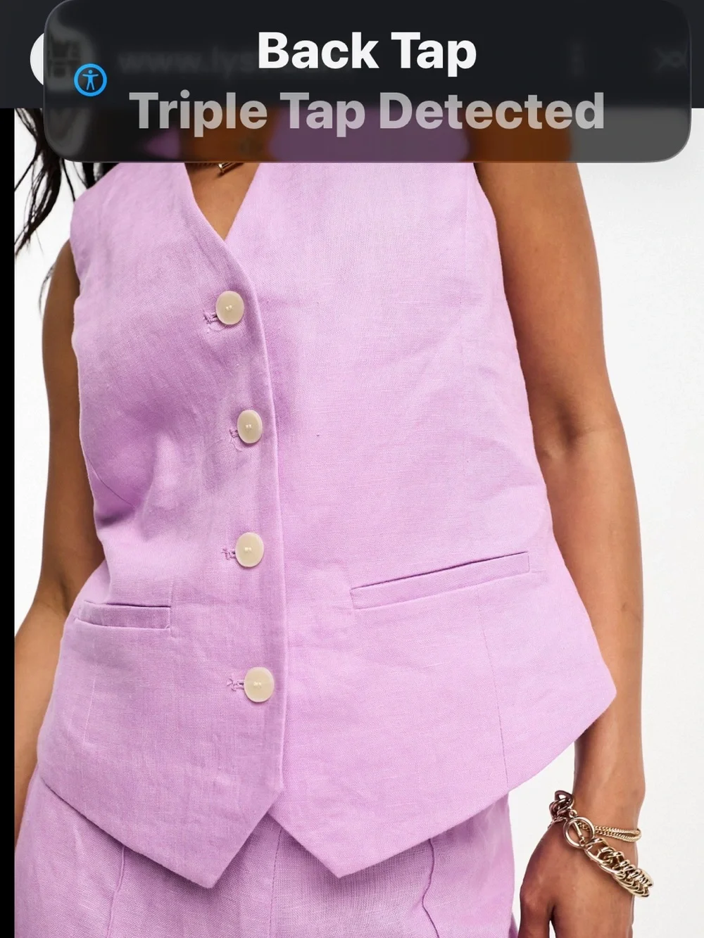 Mango Lavender Linen-Look Vest